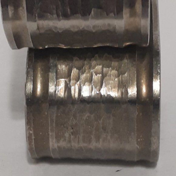 Vintage Napkin Rings Silver Tone Hammered Style Set of 4 Napkin Rings - Picture 2 of 4